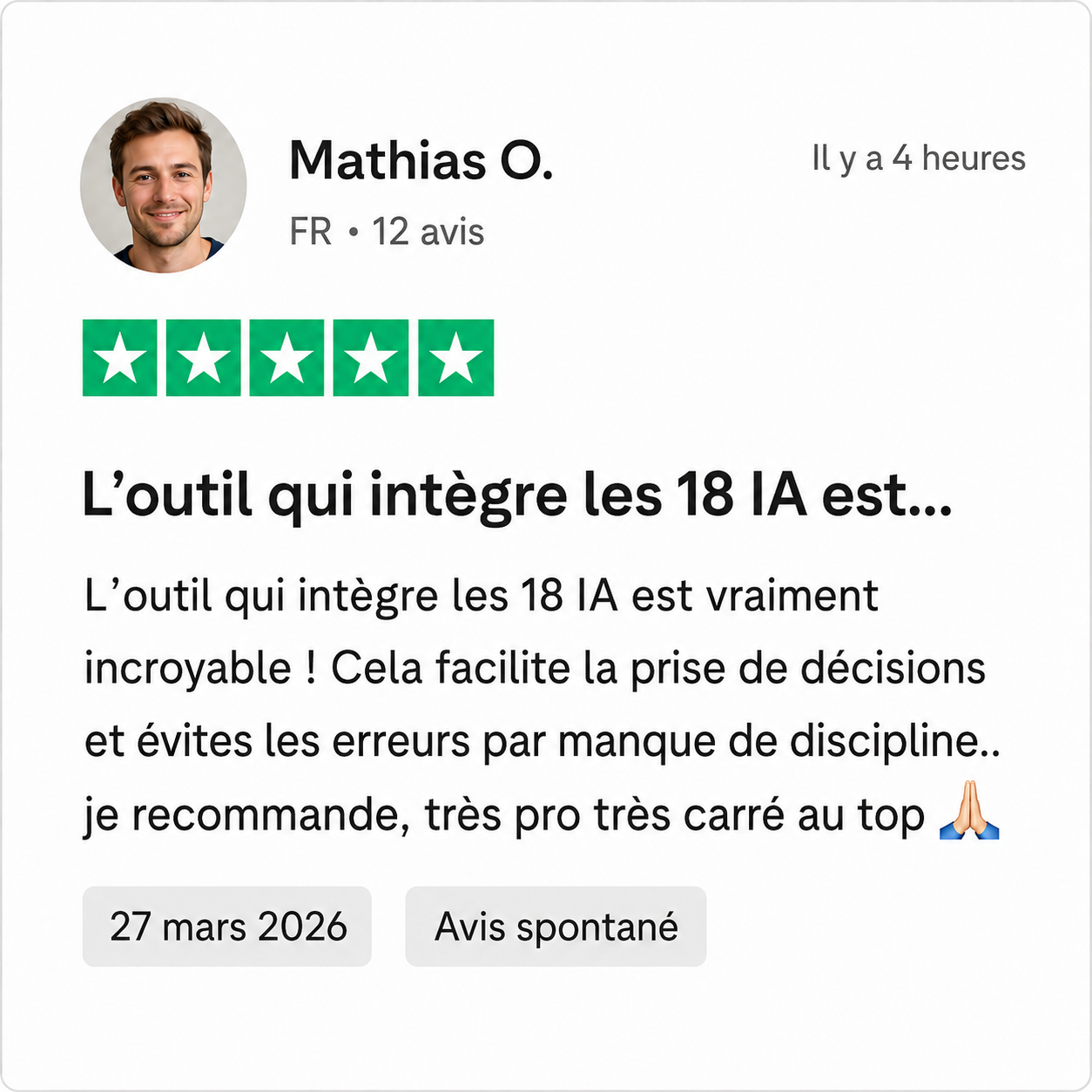 Avis client de Mathias